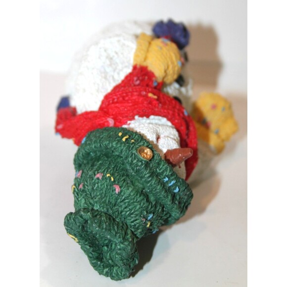 Vintage Resin Snowman Mittens Scarf 6” Holiday Winter Mantle Tabletop Decor Fig - Picture 6 of 6